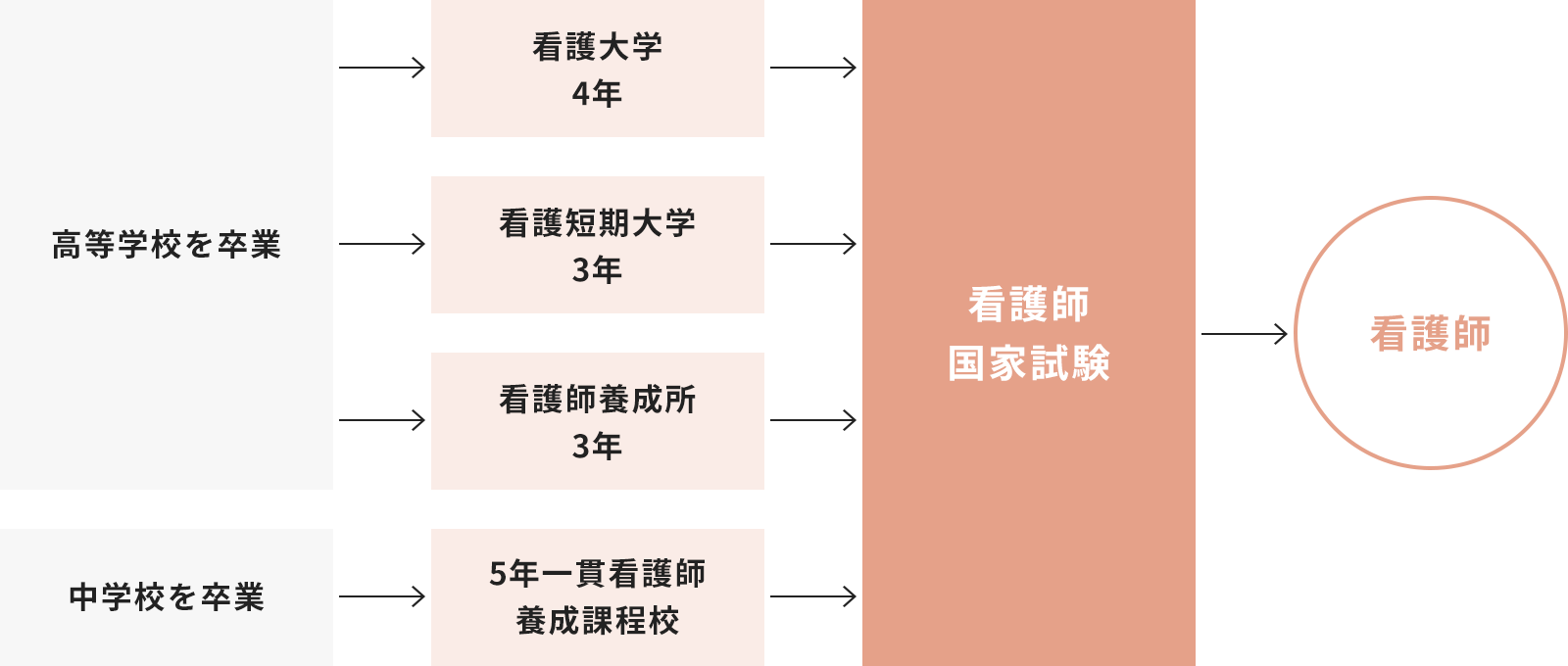 看護師になるための進路コース